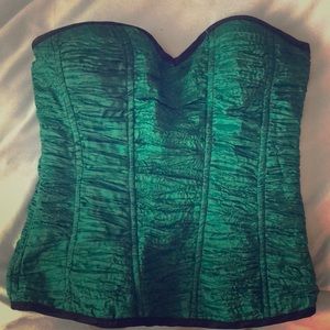 Emerald And Black Corset Top